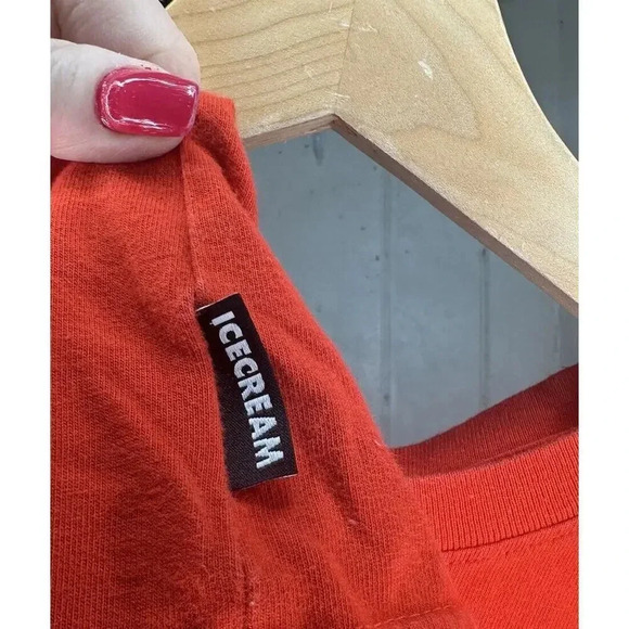 BBC Billionaire Boys Club Ice Cream T-shirt Running Dog Diamond Red Men's L‎ Y2K - Picture 7 of 7